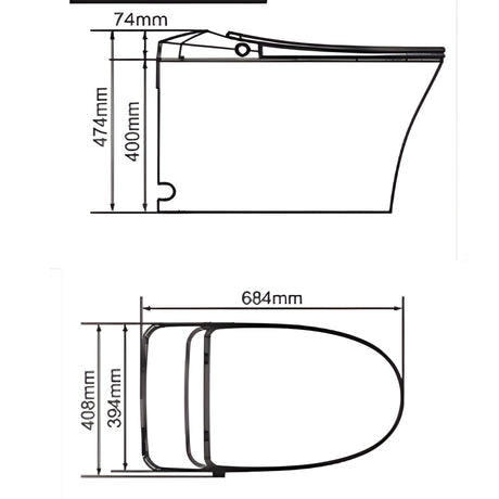 Lukka LESBOS Rimless Back To Wall Smart Toilet