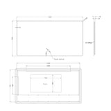 LDE Backlit LED Rectangle Frameless Mirror 1500x800mm
