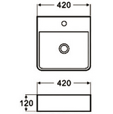 Rosa Wall Hung Basin 420 x 420 x 120 mm (Gloss White)