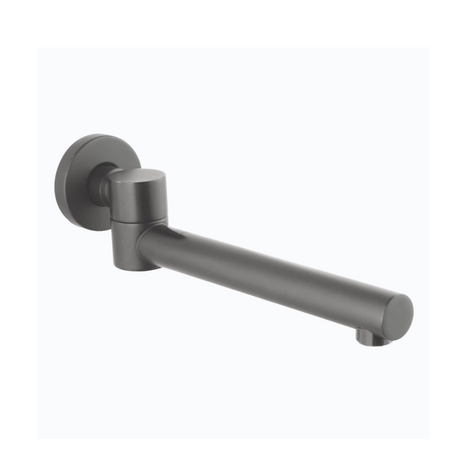 Lucid Round Bathtub Basin Swivel Wall Spout - Brushed Gun Metal