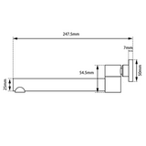 Lucid Round Bathtub Basin Swivel Wall Spout - Brushed Gun Metal Technical Drawing