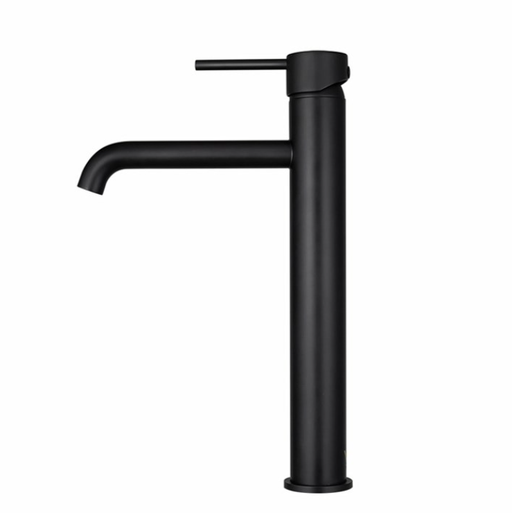 LUCID PIN Series Round Tall Basin Mixer - Black