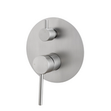 LUCID PIN Round Shower Bath Mixer Diverter - Brushed Nickel