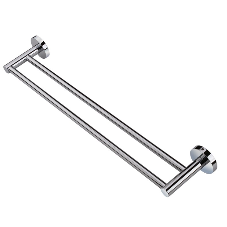 LUCID PIN Round Double Towel Rack Rail - Chrome