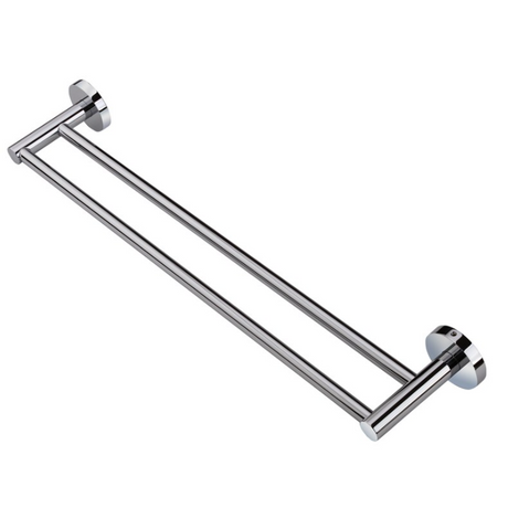 LUCID PIN Round Double Towel Rack Rail - Chrome