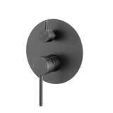 LUCID PIN Round Shower Bath Mixer Diverter - Brushed Gun Metal