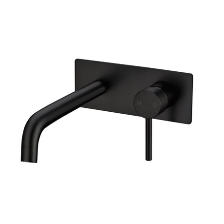 LUCID PIN Series Black Wall Mixer With Round Spout