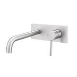 LUCID PIN Series Wall Mixer With Round Spout - Brushed Nickel