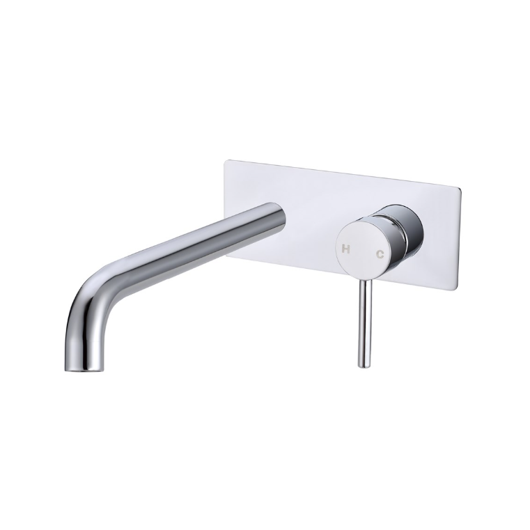 LUCID PIN Series Wall Mixer With Round Spout - Chrome