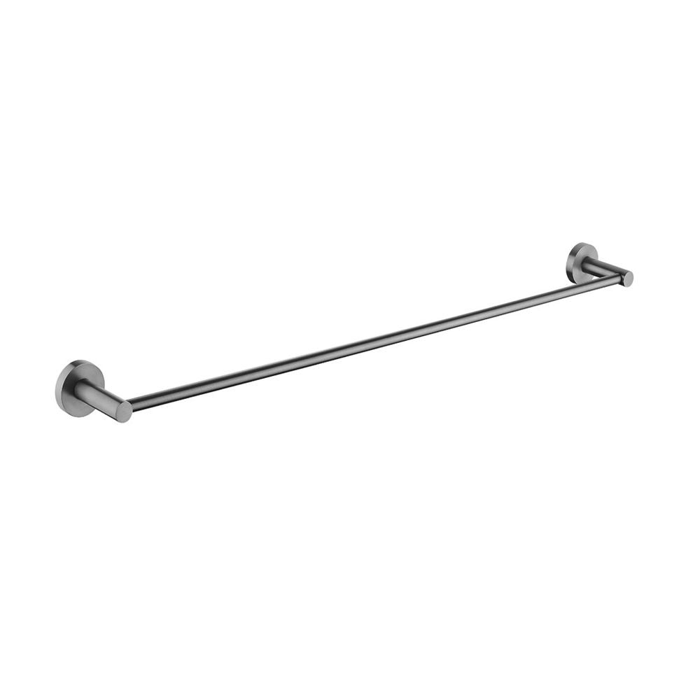 LUCID PIN Round Single Towel Rack Rail - Brushed Gun Metal