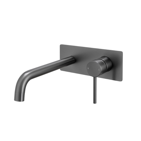 LUCID PIN Series Wall Mixer With Round Spout - Brushed Gun Metal
