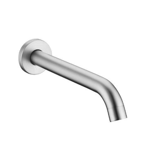 LUCID PIN Round Bathtub Basin Wall Spout 195mm - Brushed Nickel