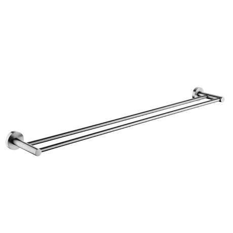 LUCID PIN Round Double Towel Rack Rail - Brushed Nickel