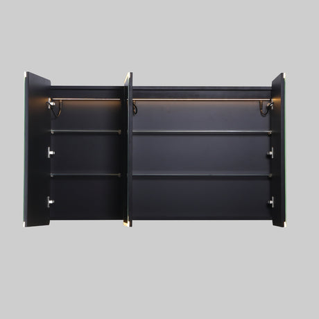 LUKKA Avola PVC Front-Lit LED Mirror Cabinet - Matte Black