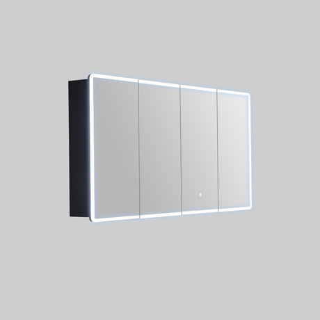 LUKKA Avola PVC Front-Lit LED Mirror Cabinet - Matte Black