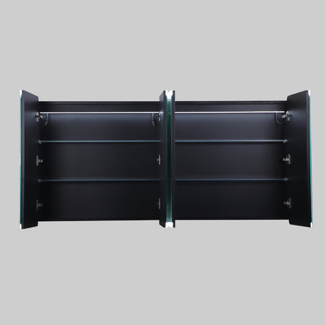 LUKKA Avola PVC Front-Lit LED Mirror Cabinet - Matte Black