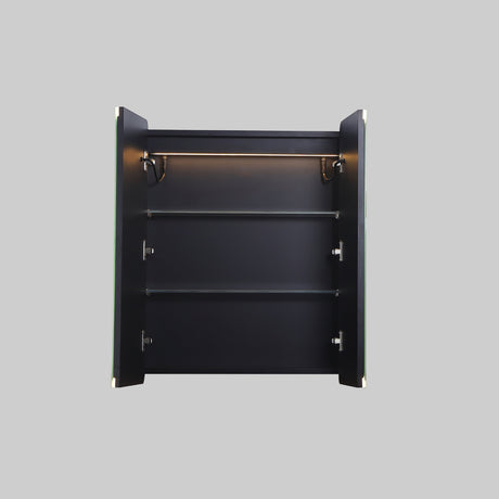 LUKKA Avola PVC Front-Lit LED Mirror Cabinet - Matte Black