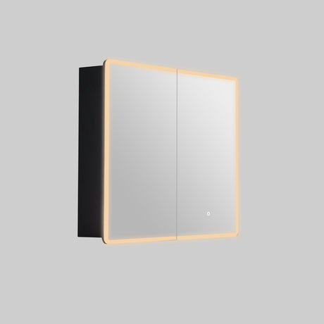 LUKKA Avola PVC Front-Lit LED Mirror Cabinet - Matte Black