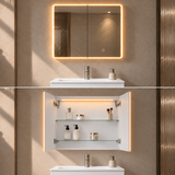 LUKKA Avola PVC Front-Lit LED Mirror Cabinet - Matte White