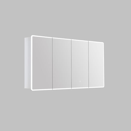 LUKKA Avola PVC Front-Lit LED Mirror Cabinet - Matte White