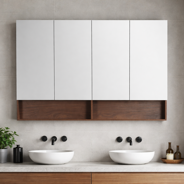 LUKKA Clark Plywood Mirror Cabinet - Mocha Oak Matte