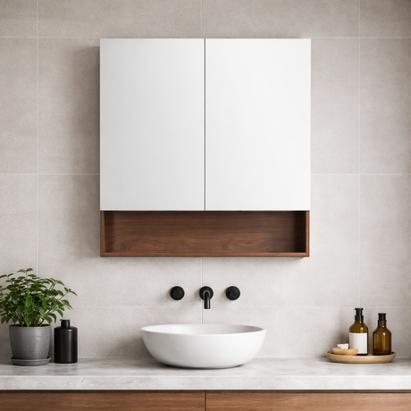LUKKA Clark Plywood Mirror Cabinet - Mocha Oak Matte