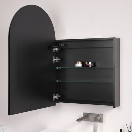 LUKKA LED Allison Arch Shaving Cabinet Matte Black 900mm