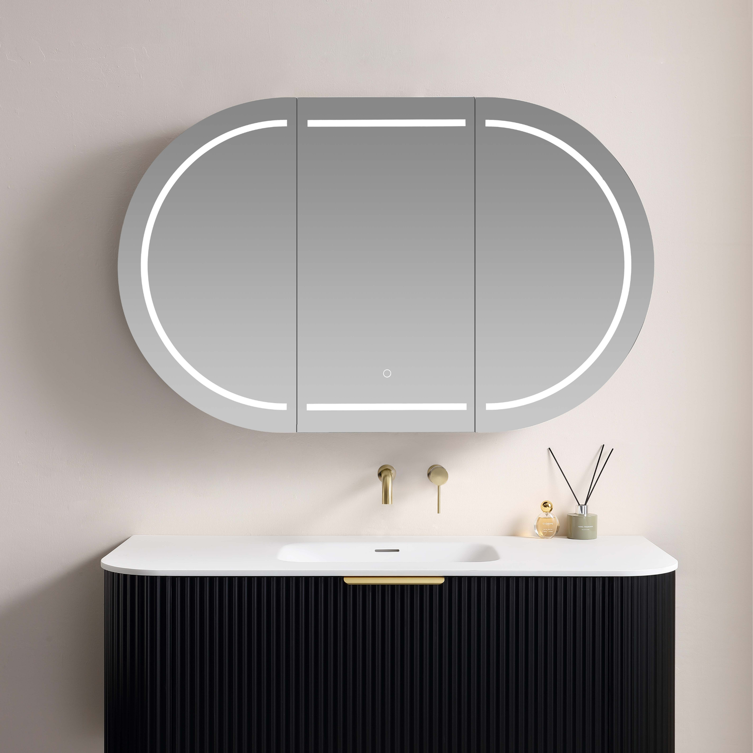 LUKKA LED Allison Oval Shaving Cabinet 
