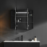 LUKKA LED Allison Oval Shaving Cabinet Matte Black