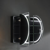 LUKKA LED Allison Oval Shaving Cabinet Matte Black