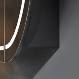LUKKA LED Allison Oval Shaving Cabinet Matte Black