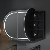 LUKKA LED Allison Oval Shaving Cabinet Matte Black