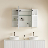 LUKKA LED Allison Oval Shaving Cabinet Matte White