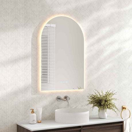 LUNA LED Arch Frameless Mirror 600x900mm