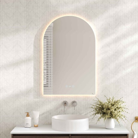 LUNA LED Arch Frameless Mirror 600x900mm