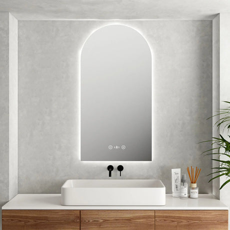 LUNA LED Arch Frameless Mirror 600x900mm