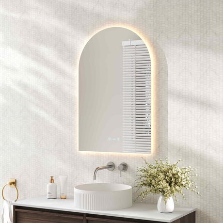 LUNA LED Arch Frameless Mirror 600x900mm