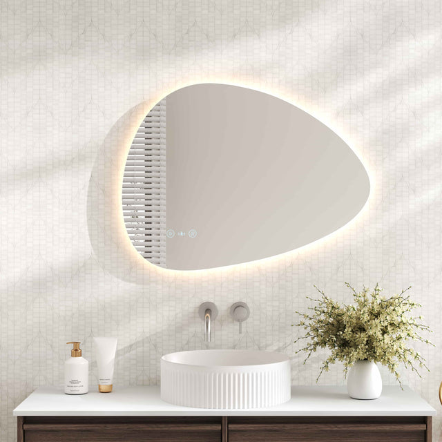 LUNA LED Irregular Frameless Mirror 550×800mm
