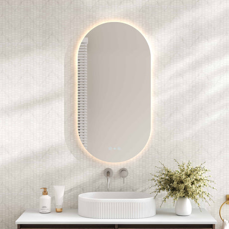 LUNA LED Oval Frameless Mirror 500x900mm