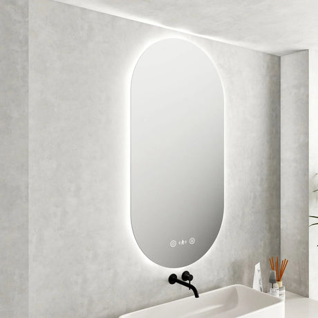 LUNA LED Oval Frameless Mirror 500x900mm