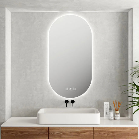 LUNA LED Oval Frameless Mirror 500x900mm