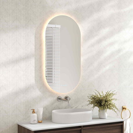 LUNA LED Oval Frameless Mirror 500x900mm
