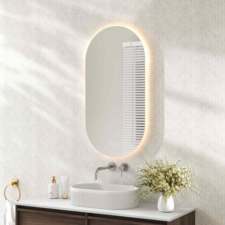 LUNA LED Oval Frameless Mirror 500x900mm