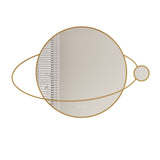 LUNA LED Planet Framed Mirror 950×800mm Brushed Gold