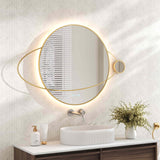 LUNA LED Planet Framed Mirror 950×800mm Brushed Gold