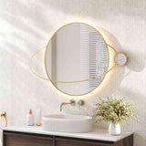 LUNA LED Planet Framed Mirror 950×800mm Brushed Gold