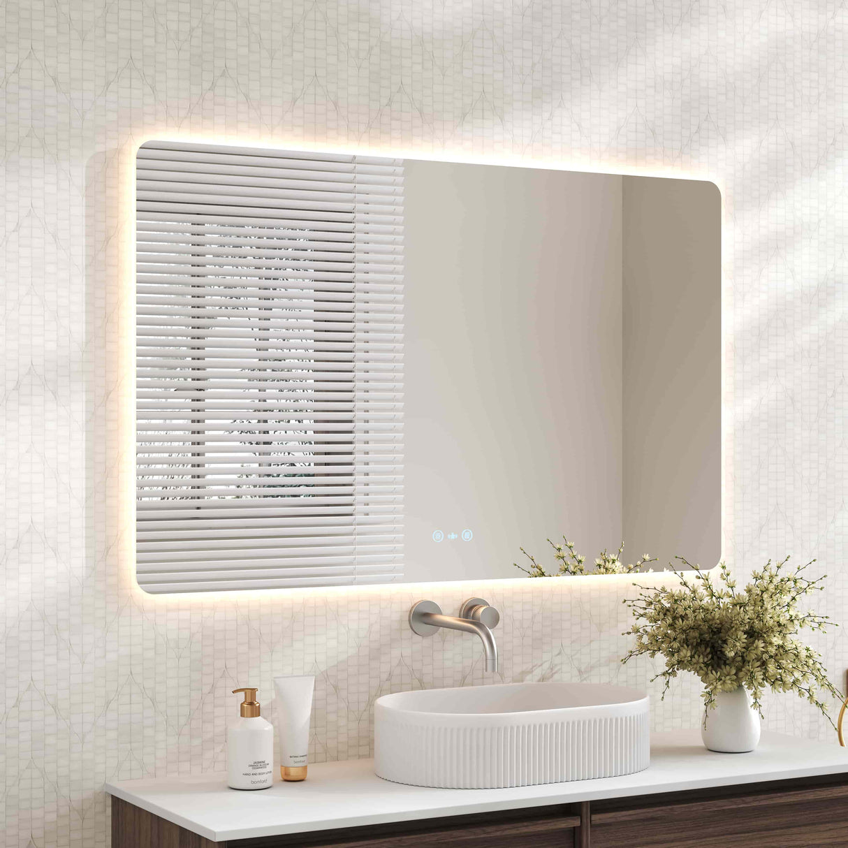 LUNA LED Rectangular Frameless Mirror 1200x750mm 