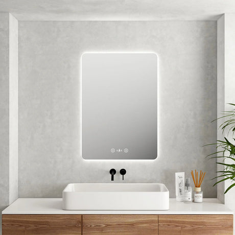 LUNA LED Rectangular Frameless Mirror 600x750mm