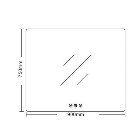 LUNA LED Rectangular Frameless Mirror 750x900mm 