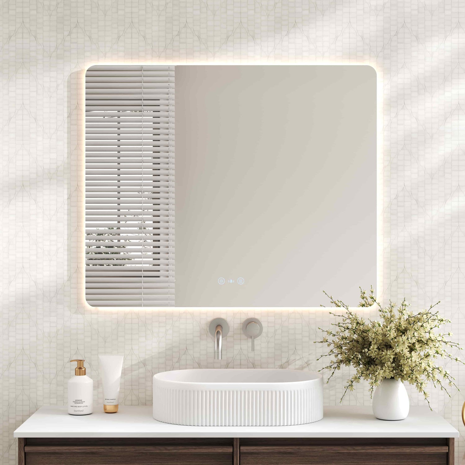 LUNA LED Rectangular Frameless Mirror 750x900mm 